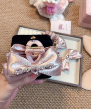 Pink Rhinestone Satin Hair Clip & Scrunchie - 4