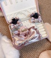 Pink Rhinestone Satin Hair Clip & Scrunchie - 3